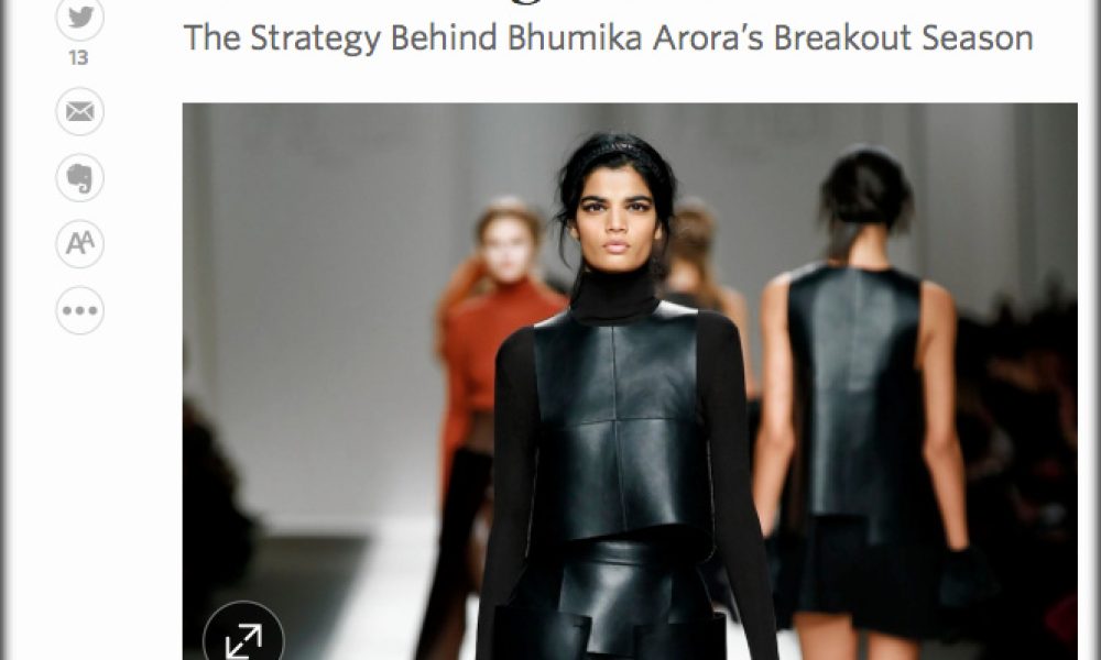 THE WSJ BREAKS DOWN THE SOCIETY’S MANAGEMENT OF NEW FACE BHUMIKA ARORA